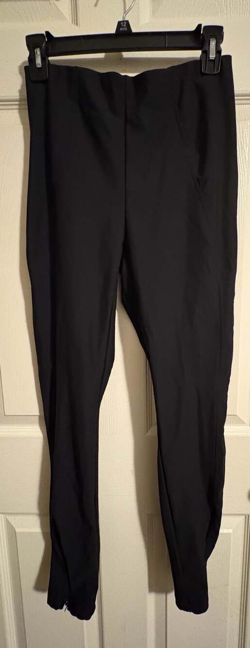 Christian Siriano Cigarette Pant Size US 2 Black Stretch With Ankle Zipper